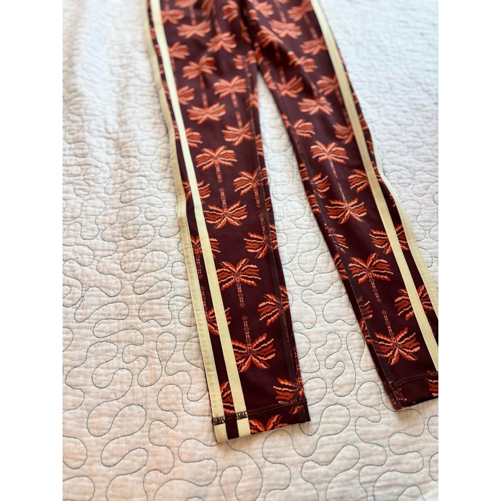 Adidas x Farm Rio Womens Palm Print Training Leggings Brown Red Size XXS - Picture 3 of 6